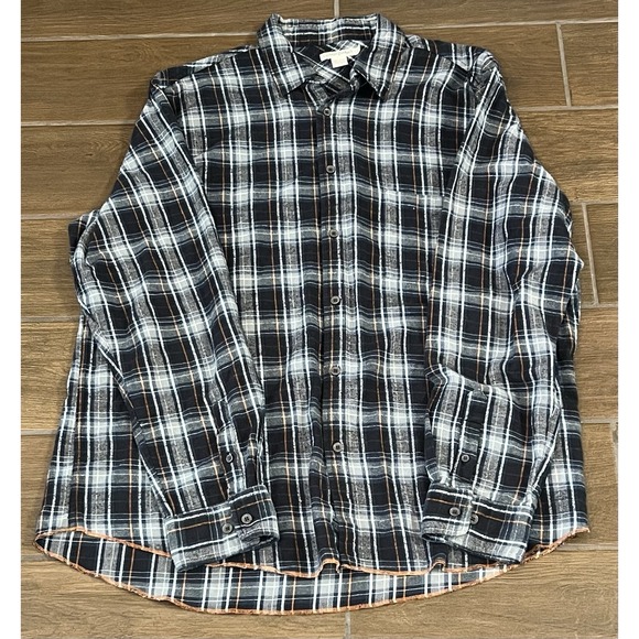 Carbon2Cobalt Other - Carbon 2 Cobalt Men's Flannel Shirt Xtra Large Grey Blue Plaid Button Up Casual
